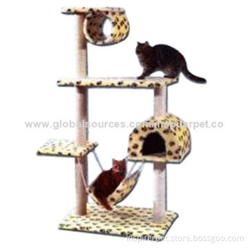 Sisal Cat Tree, Ultra-thick Faux Fur, Paw Print